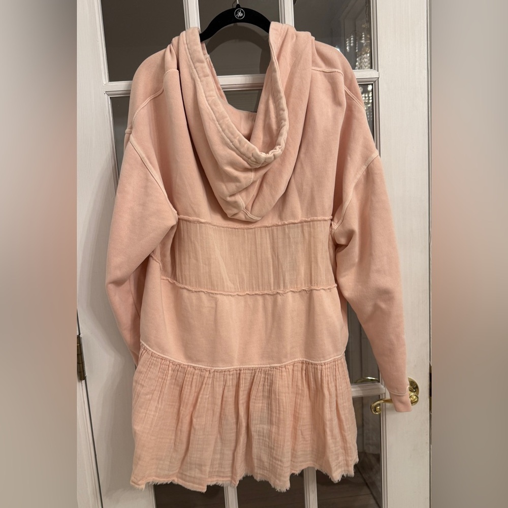 FREE PEOPLE Women's Light Pink Sail Away Tunic Hoodie Size L - Picture 2 of 5